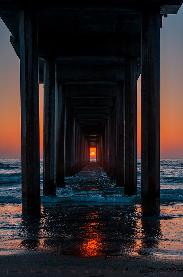 Twice A Year, The Sunset Aligns Perfectly With This Pier In California