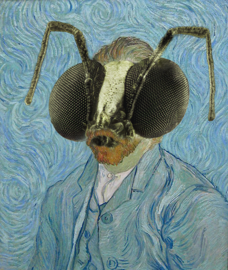 Sick Artist Puts Insect Heads On 10 Iconic Portraits