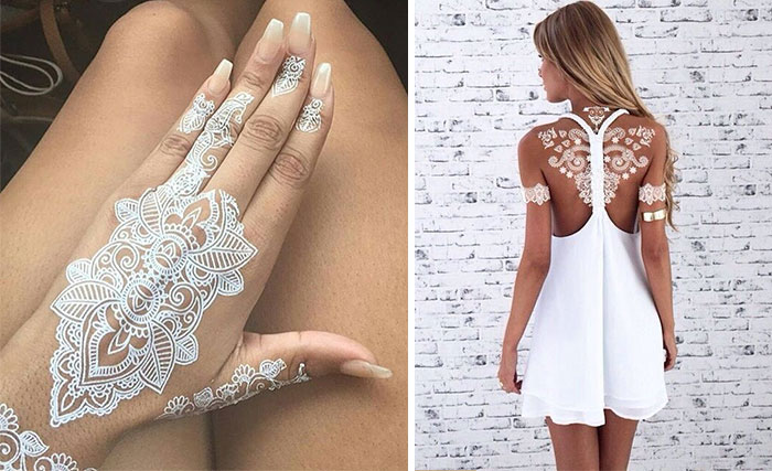 Stunning White Henna-Inspired Tattoos That Look Like Elegant Lace