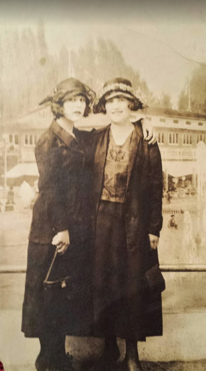 Two Women Standing Out Front Of An Asylum; Circa 1915