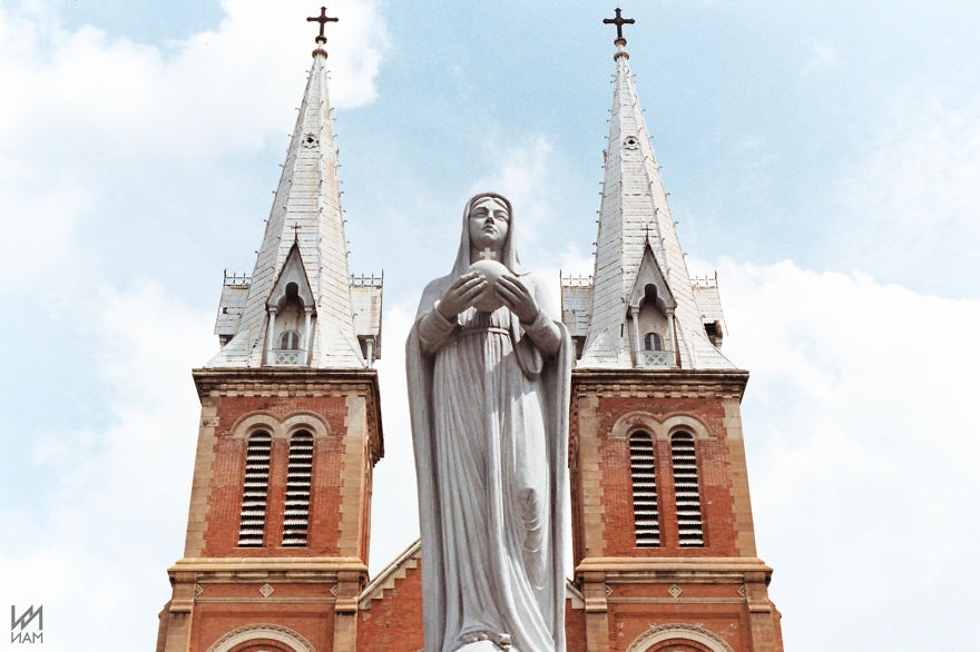 #prayforparis From Saigon Notre-dame Basilica, Vietnam (namnguyen)