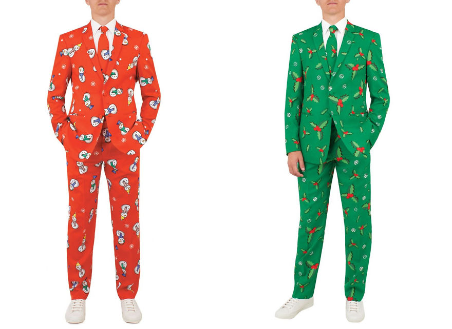 Company Turns Wrapping Paper Into Christmas Suits