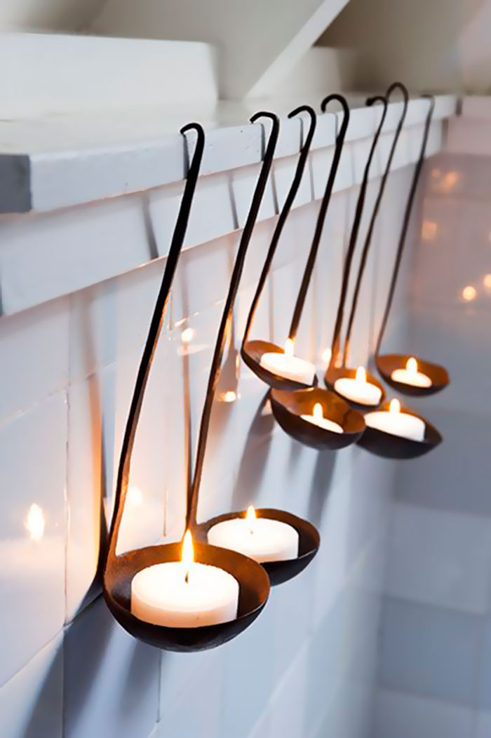 Ladles As Candle Holders