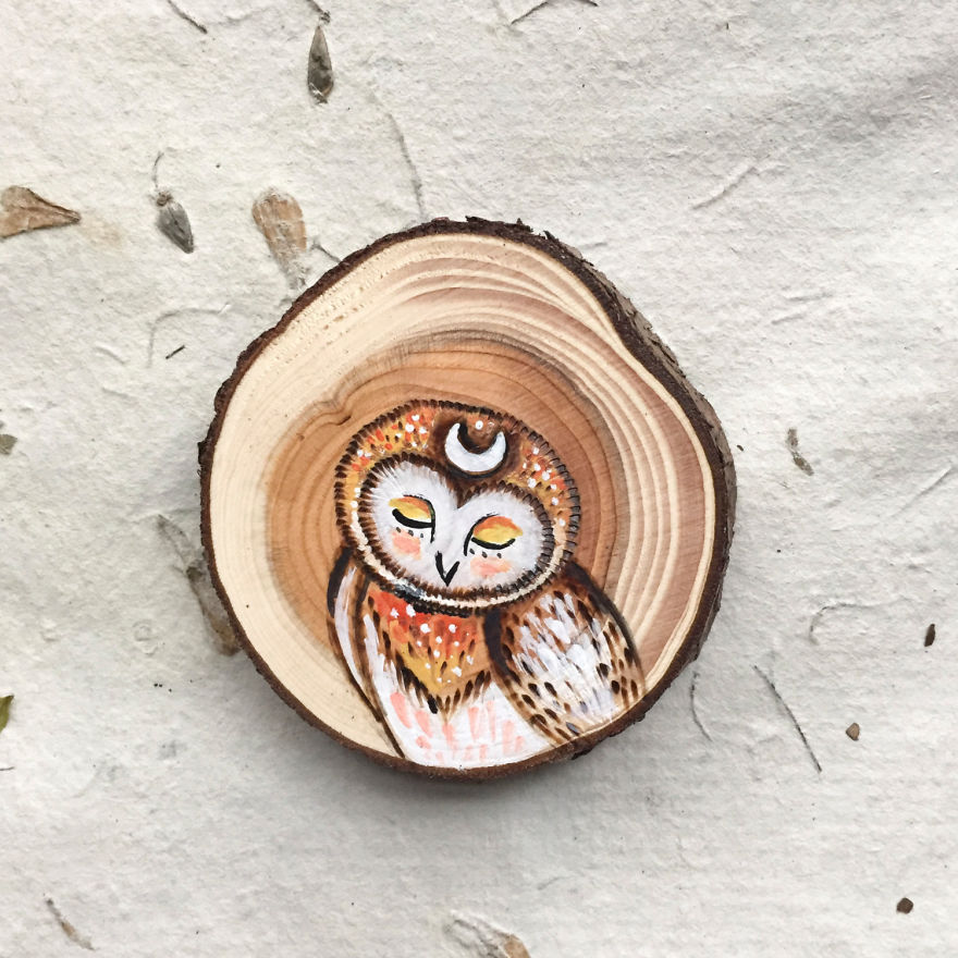 I Quit My Boring Office Job To Start Making Mini Paintings On Recycled Wood
