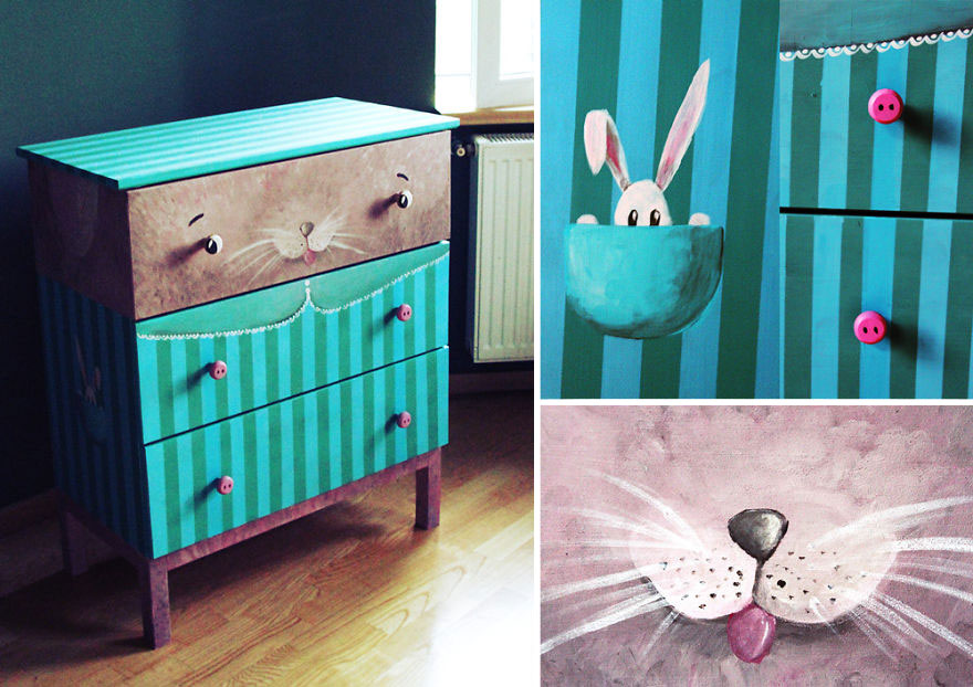 I Give New Life To Boring Furniture By Painting Cute Characters