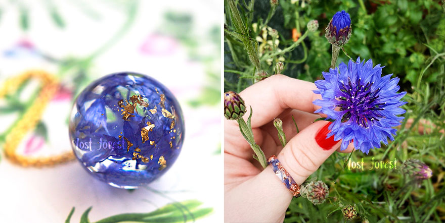Sustainable Plant Based Eco-Resin Sphere Paperweight - Golden Moss