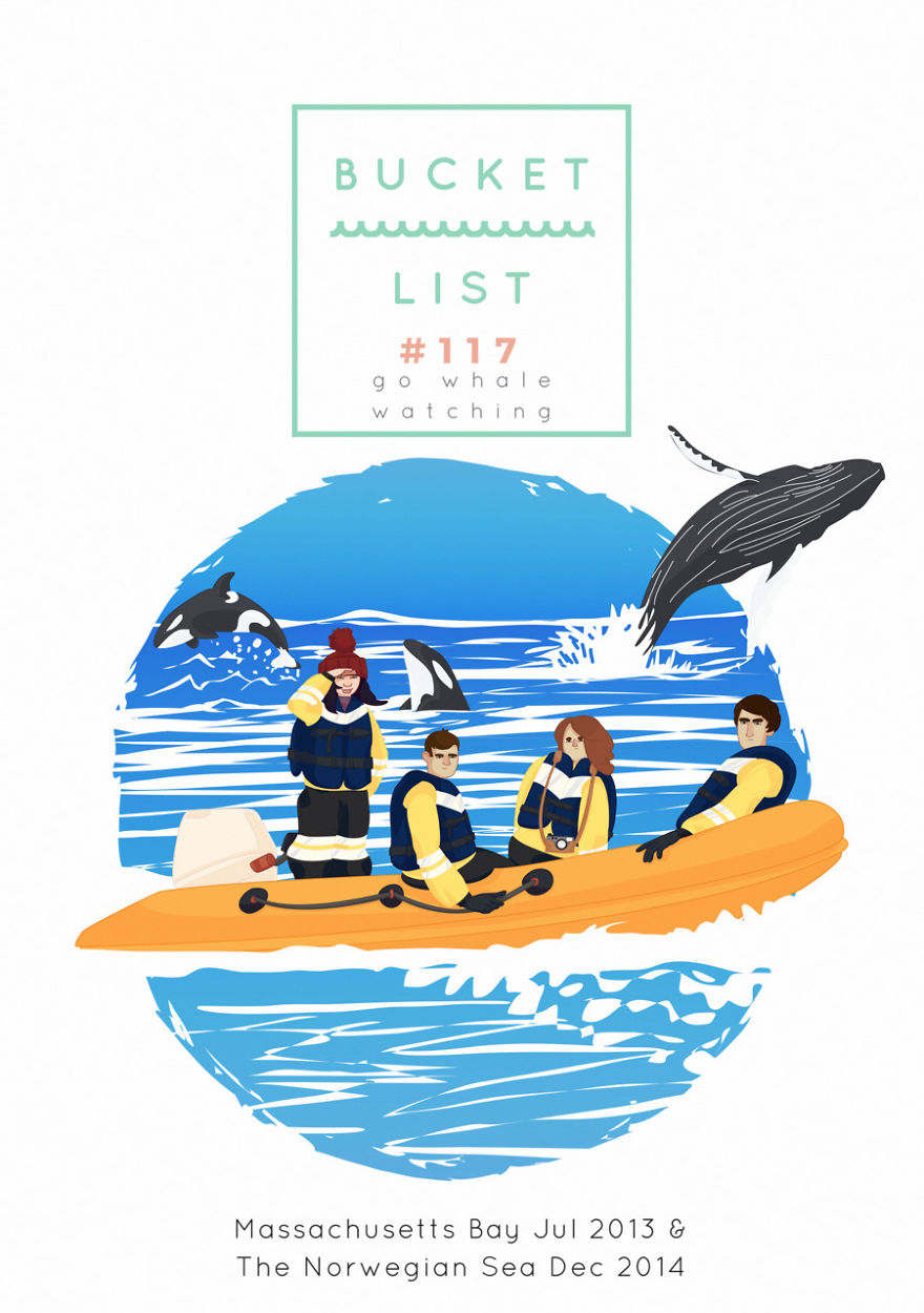 Artist Creates Adorable Illustrations To Document Completion Of Her Bucket List