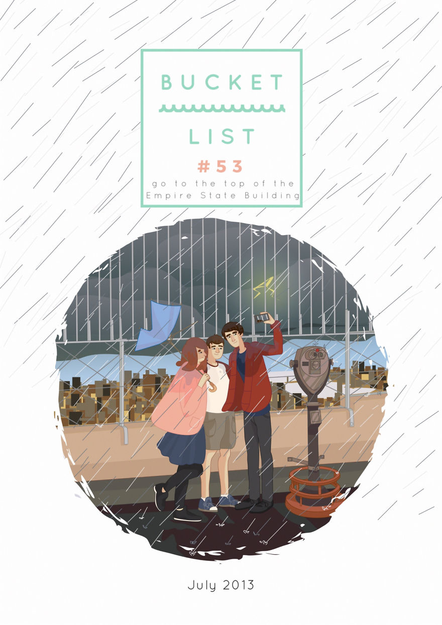 Artist Creates Adorable Illustrations To Document Completion Of Her Bucket List