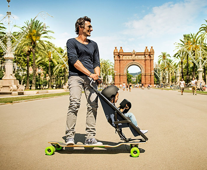 Longboard Stroller Lets Both Kids And Their Parents Have More Fun