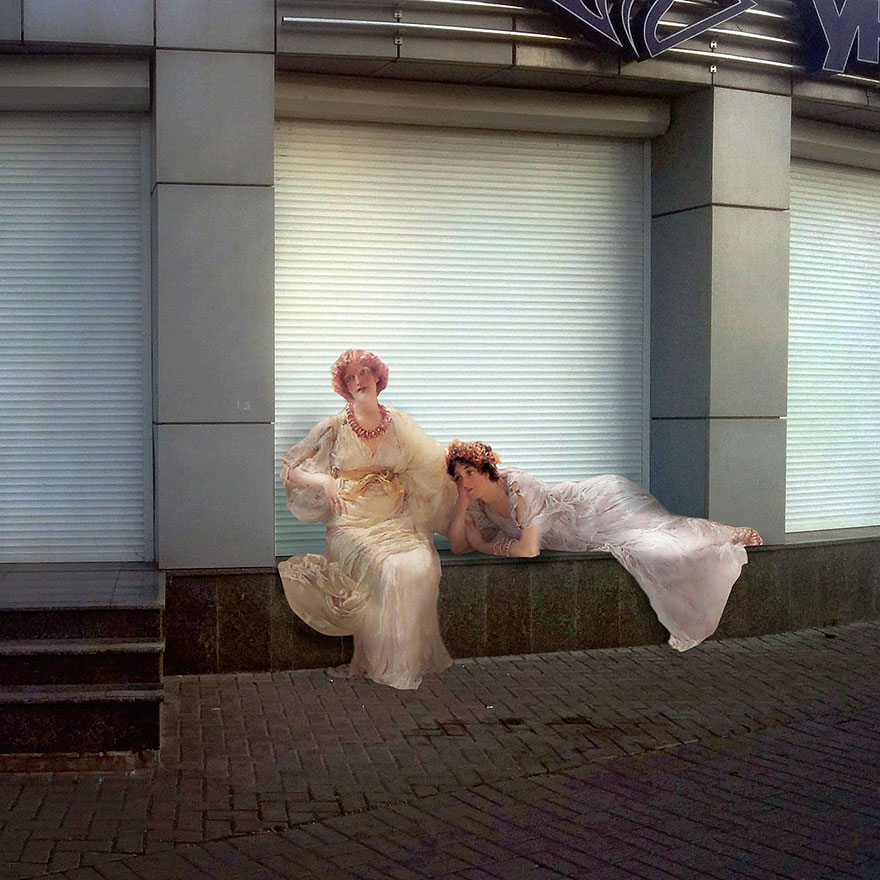 People From Classic Paintings Inserted Into Modern City Life (Part 2)