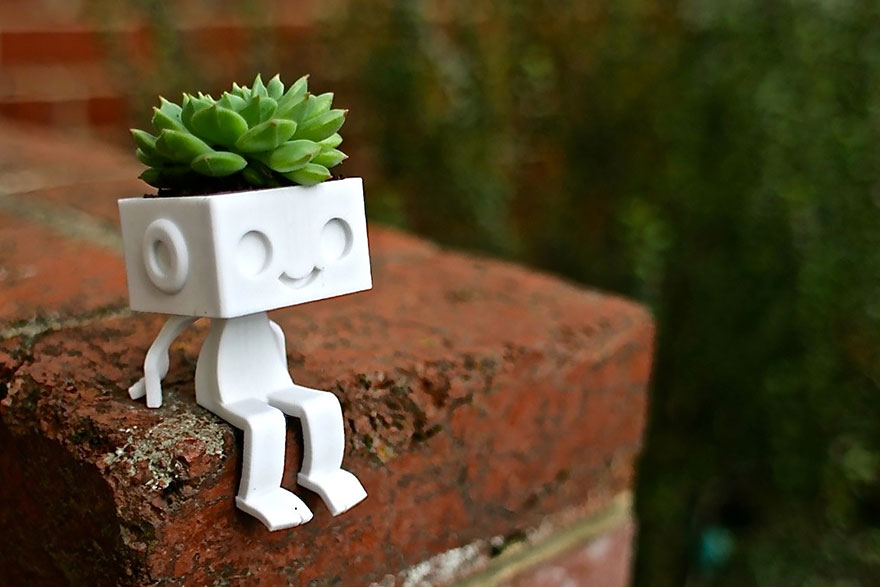 Robot Succulent Planter