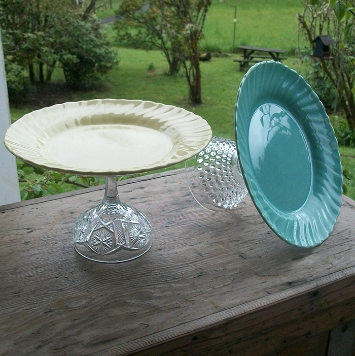 Cake Stand With A Crystal Hobnail Base