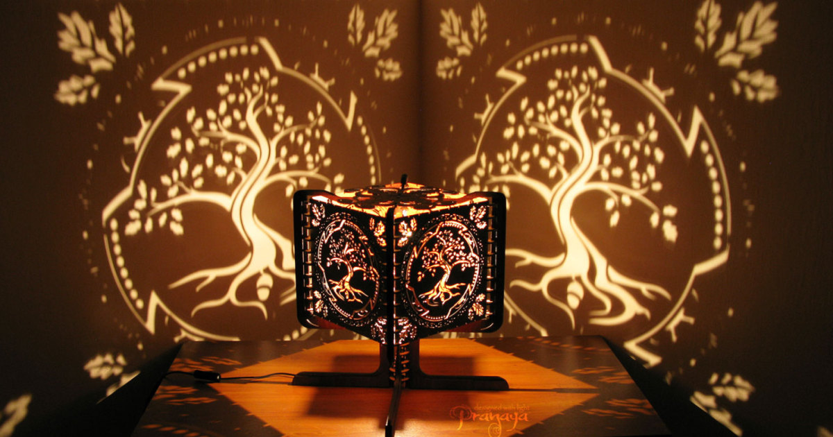 Shadow Lamps That We Made Using Our Diy, Tree Shadow Lamp Shaders