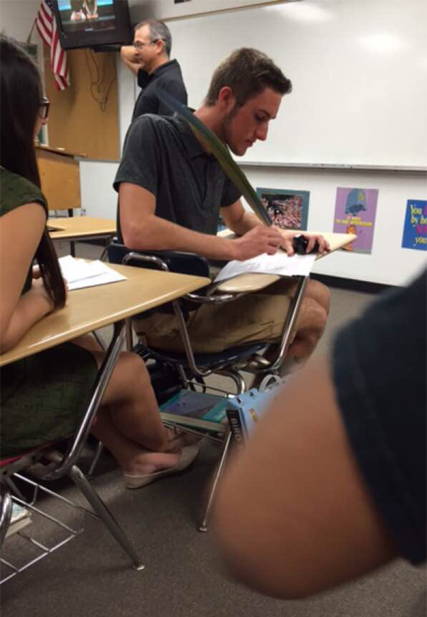 He Asked The Teacher For A Pen