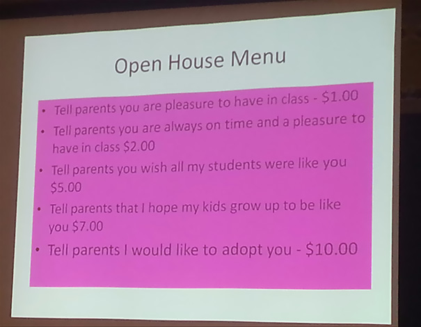 Open House Is Tonight And My Teacher Had This The Whole Period
