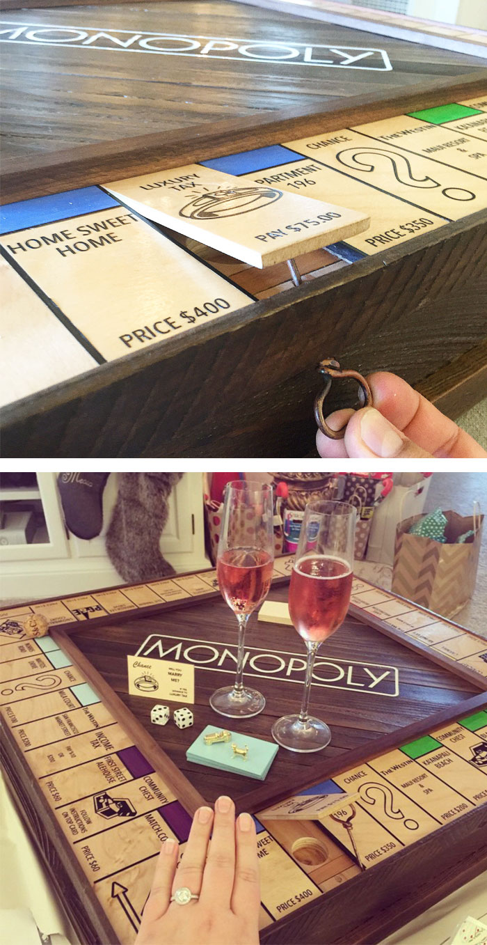 Monopoly Board With Secret Ring Box