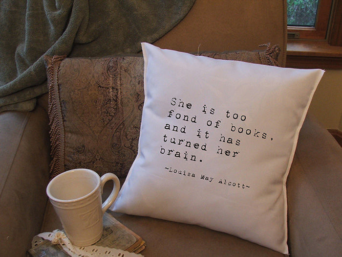 Pillow With Book Quote
