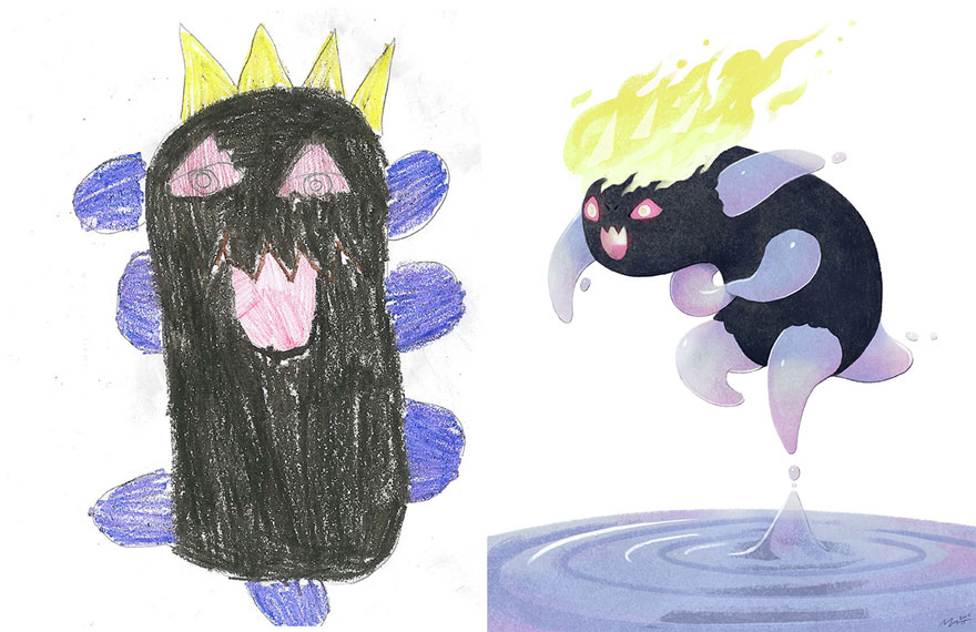 100+ Artists Recreate Kids' Monster Doodles In Their ...