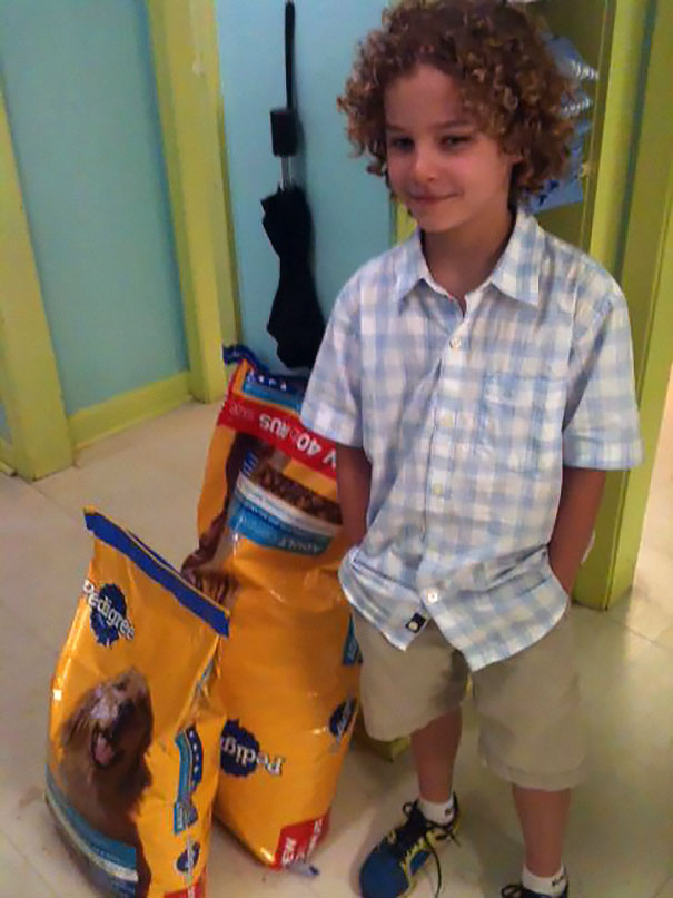 This Young Man Bought Some Dog Food With His Own Money And Donated It To An Animal Shelter
