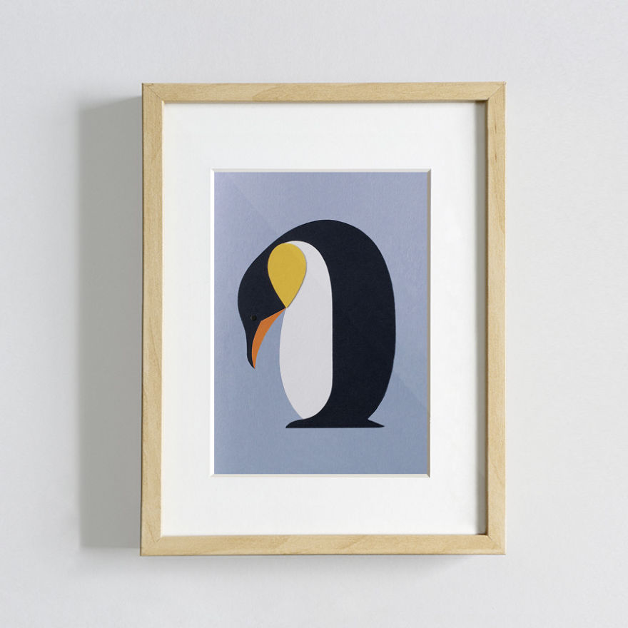 I Create Minimalist Animal Illustrations Entirely Out Of Paper