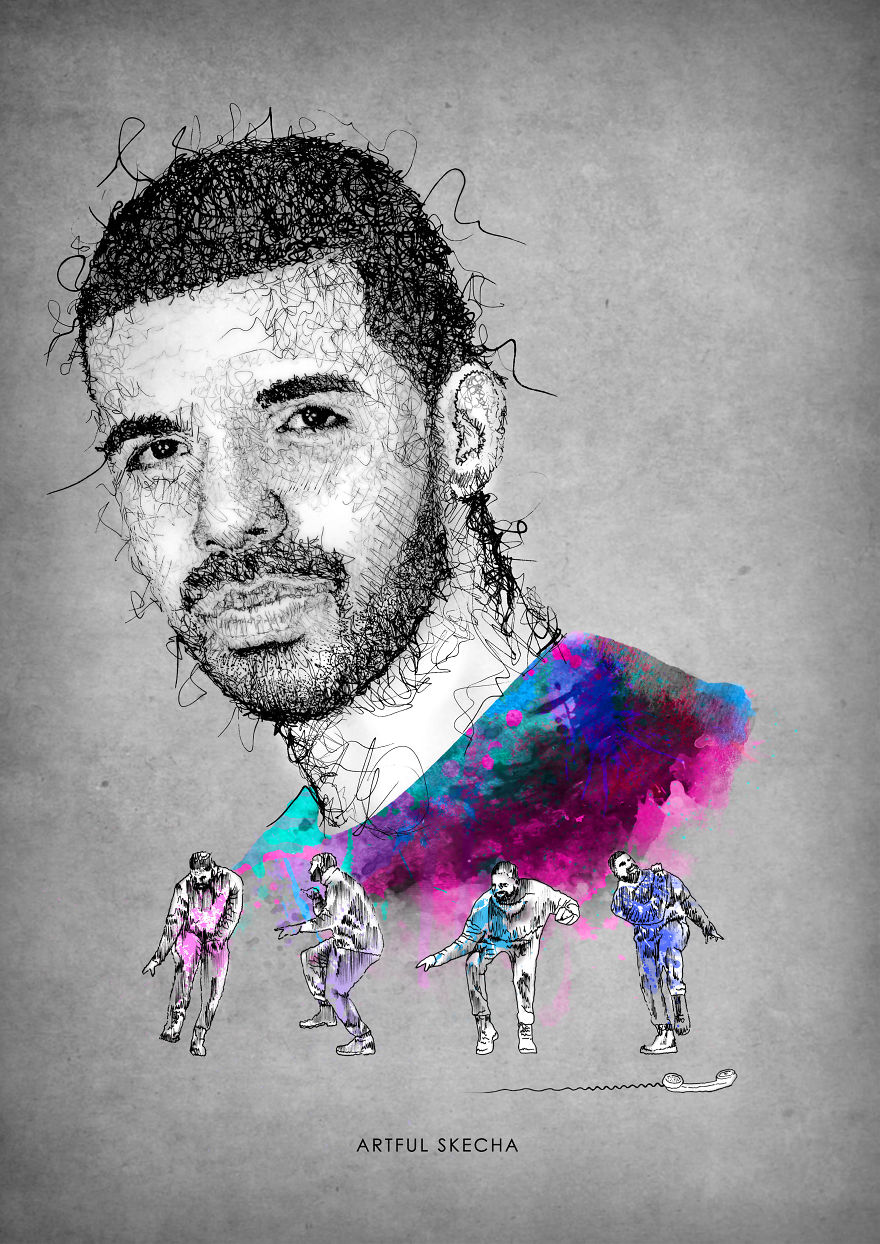 I Created These Colorful Celebrity Portraits Using Only Pens
