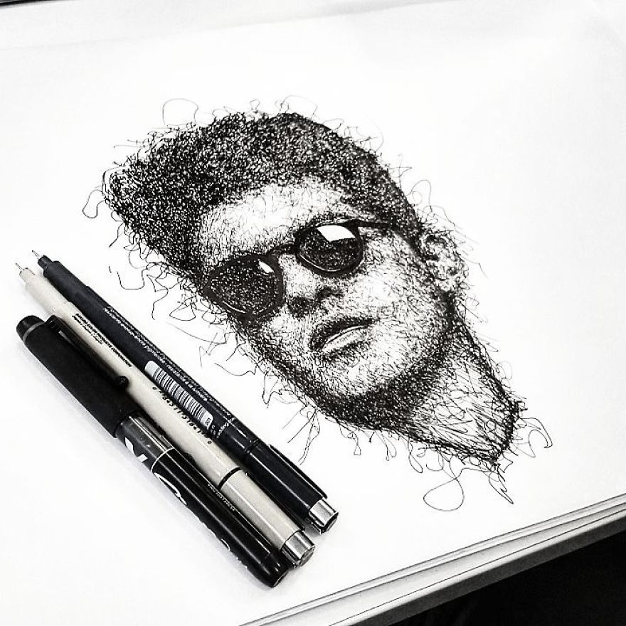 I Created These Colorful Celebrity Portraits Using Only Pens