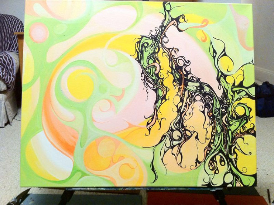 Check Out These Beautiful And Organic Acrylic Paintings That Come To Life From My Hands!