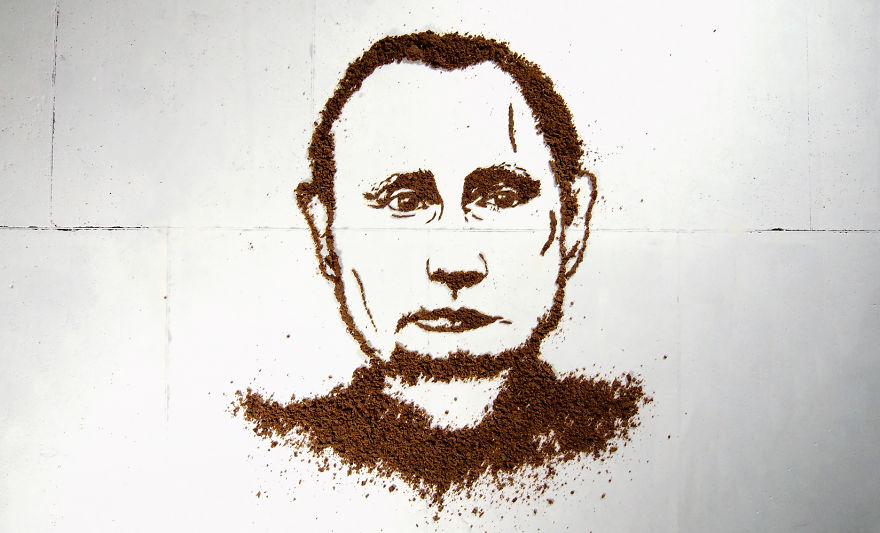 I Made A Putin's Portrait From Bread And Let Chickens Eat It