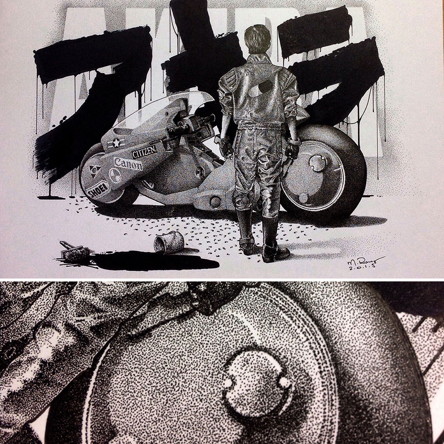 I Made An Akira Drawing With Thousands Of Dots