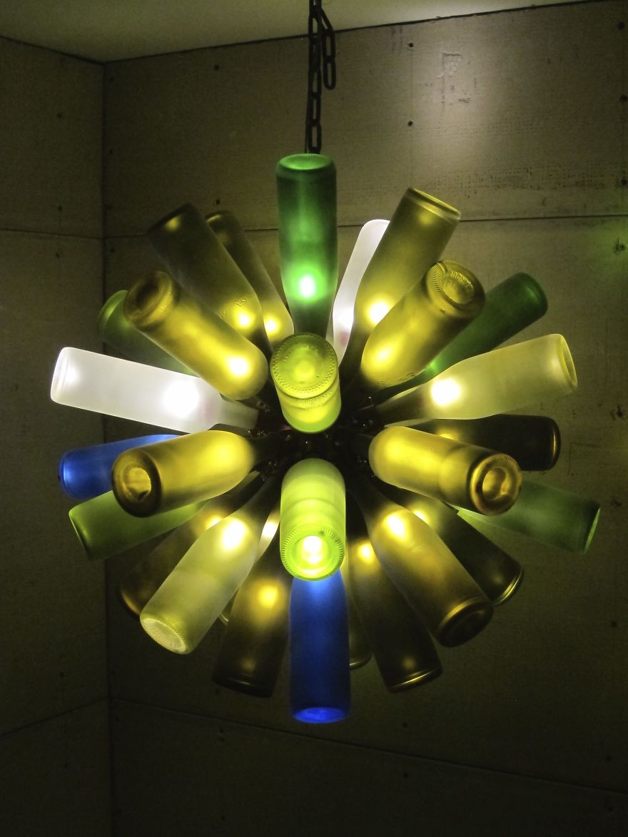 I Made This Recycled Wine Bottle Chandelier