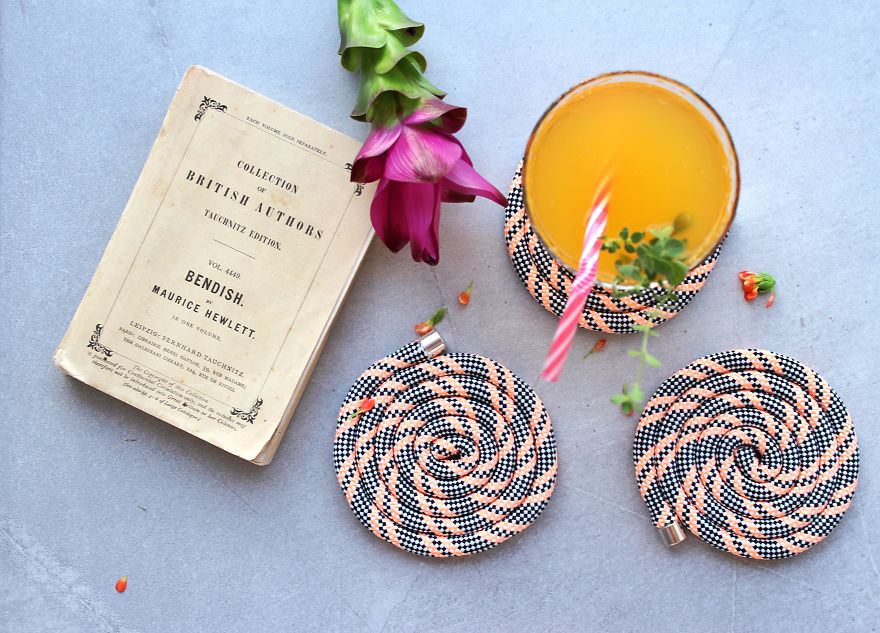 I Make Funky Coasters And Photograph Them With Books To Inspire People To Read More