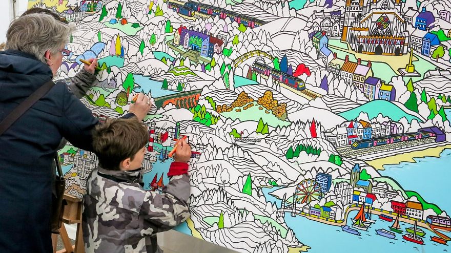 I Make Giant Colouring Art For Thousands Of Adults To Colour Together