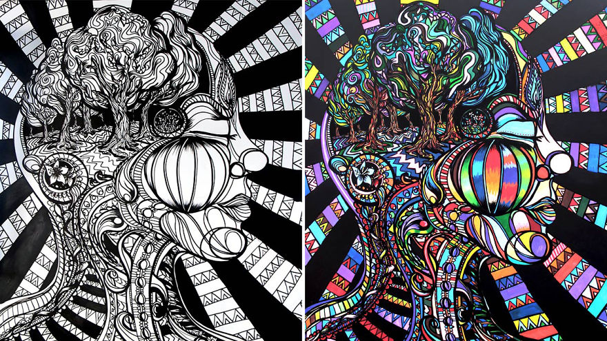 I Make Giant Colouring Art For Thousands Of Adults To Colour Together