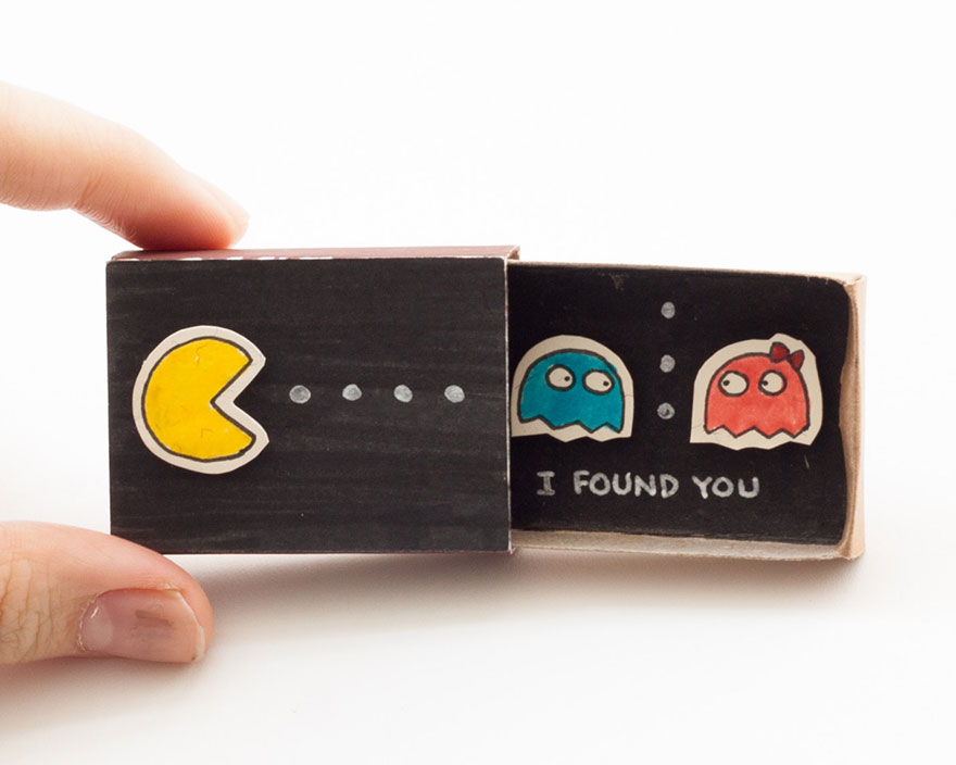 Geeky Pac Man Retro Games Matchbox Card I Found You