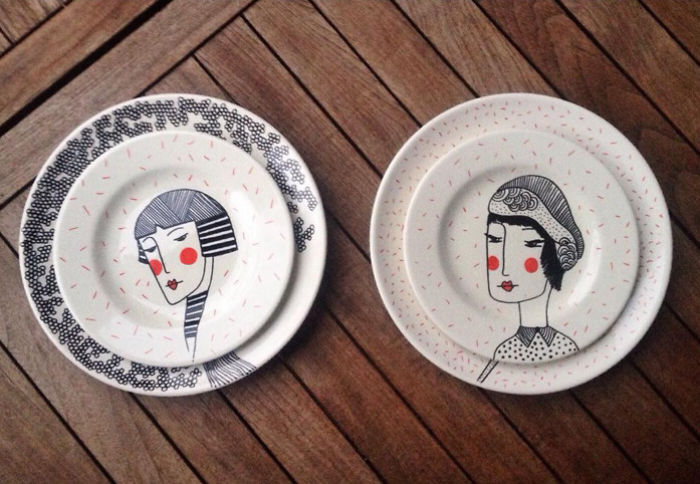 Paintings On Porcelain Inspired By The People I See In French-Style Cafes (Part 2)