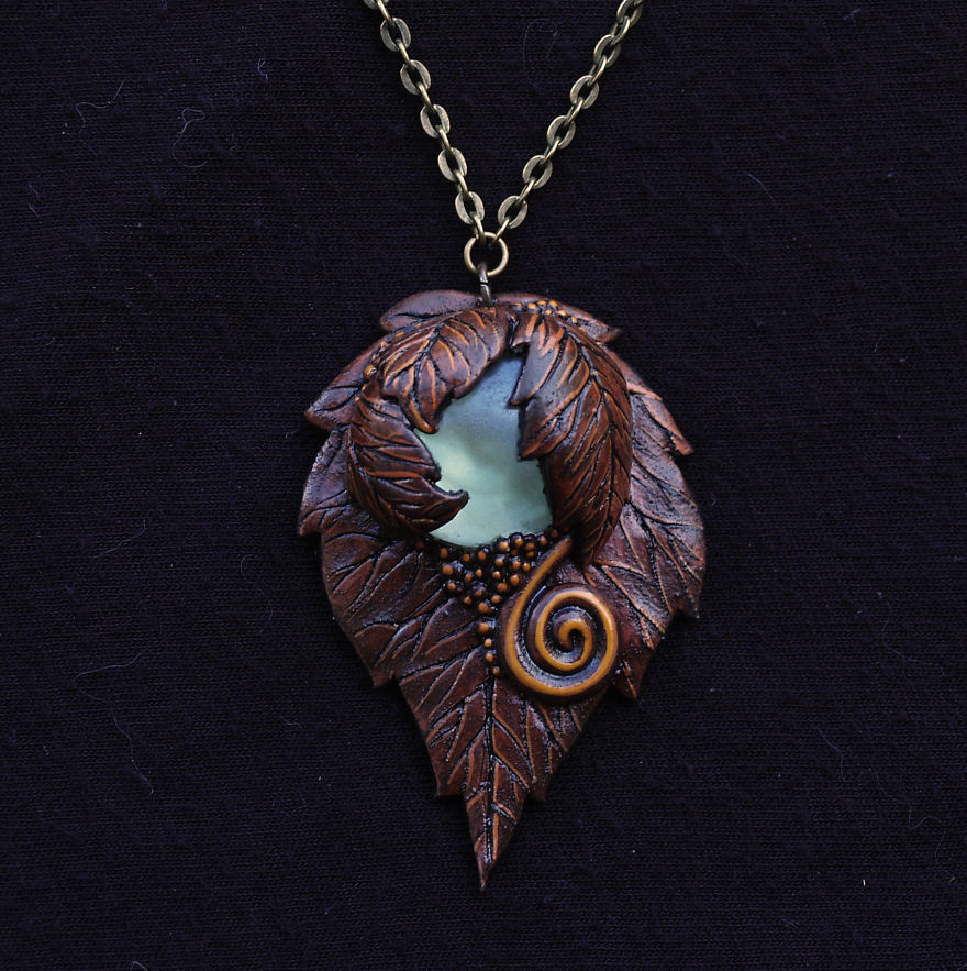 Nature Inspired Necklaces With Polymer Clay And Marbles