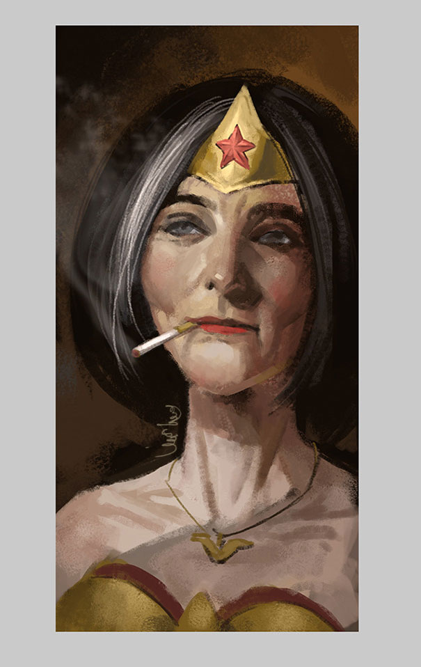 Old Superheroes: Artist Shows How Superheroes Will Look When They Retire