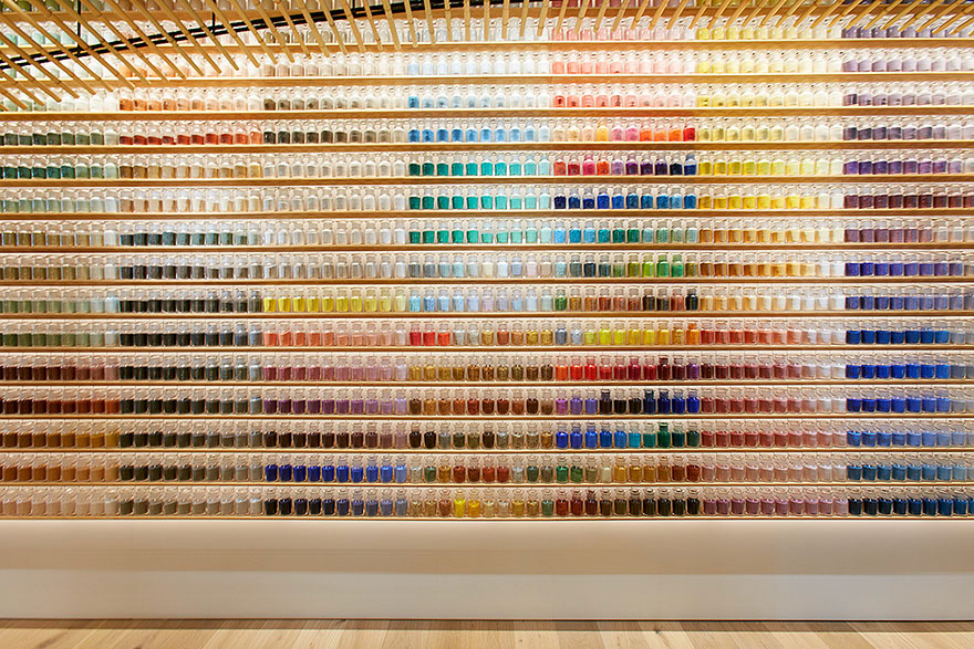 4,200 Pigments Lined Up On Japanese Paint Supply Store’s Walls To ...
