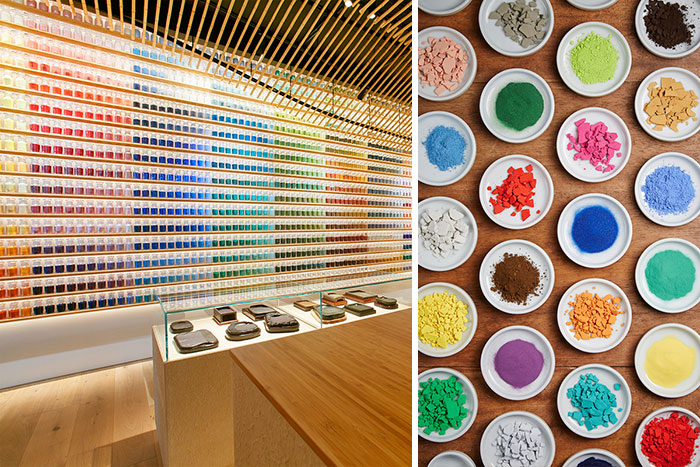 4,200 Pigments Lined Up On Japanese Paint Supply Store’s Walls To Support Traditional Art Techniques