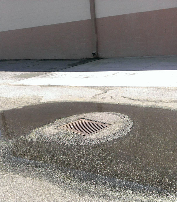 This Drain Is Higher Than The Ground Surrounding It