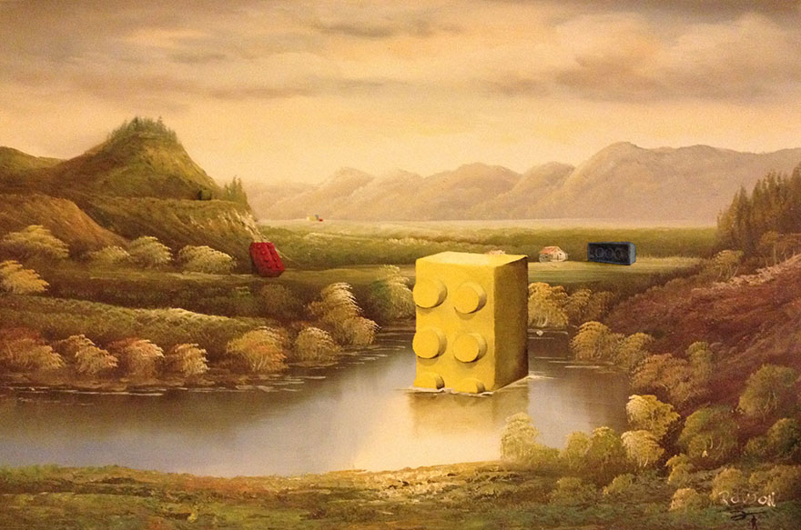 This Guy Inserts Pop Culture Characters Into Old Thrift Store Paintings