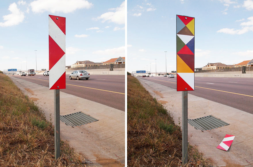 100 Reflective Street Signs Hide A Blue Wildebeest That You Can See At Night
