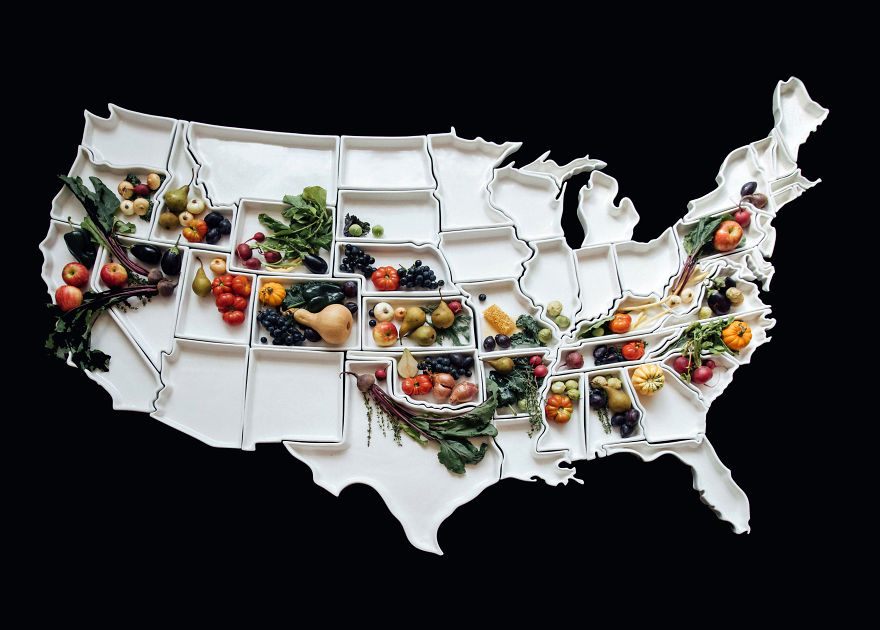 The '50 United Plates' Map Set Literally Brings The US To Your Table