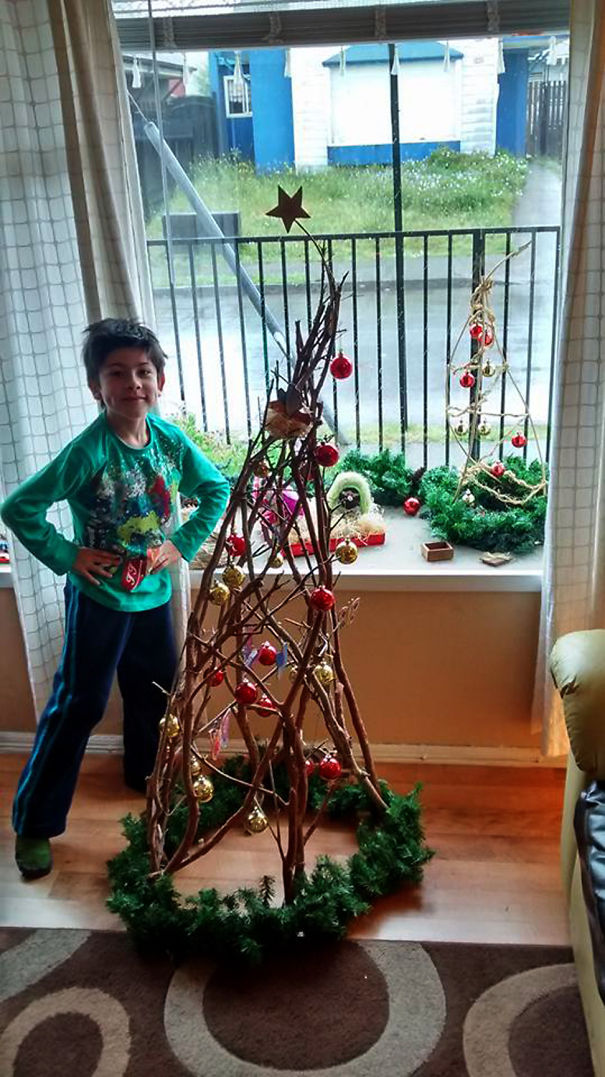 Christmas Tree Made With Branches Of Arrayán (south Arbol Chili)