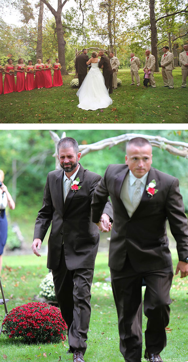 Bride’s Dad Stops Wedding To Invite Her Stepfather To Walk Down The Aisle With Them