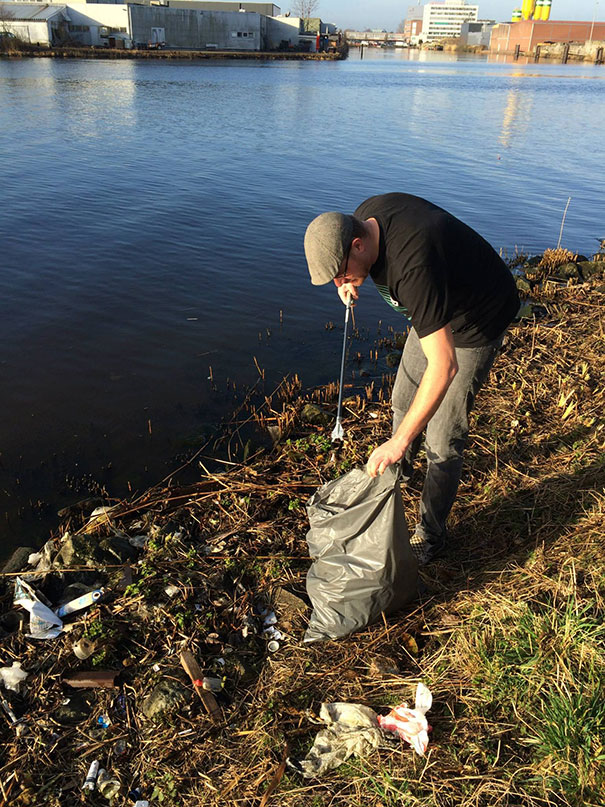 Dutch Guy Was Annoyed By The Trash On His Way To Work So He Cleaned Up A Heavily Polluted Waterfront