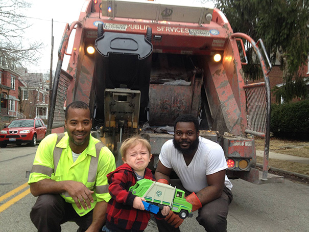 Quincy's Been Waiting All Week To Show The Garbage Men His Garbage Truck. But, In The Moment, He Was Overwhelmed In The Presence Of His Heroes