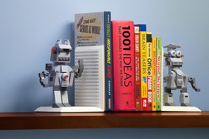 This Build On Brick Lego Bookends Will Complete Any Home Library