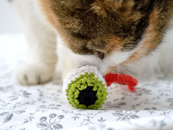 Crochet Catnip Eyeball Cat Toy