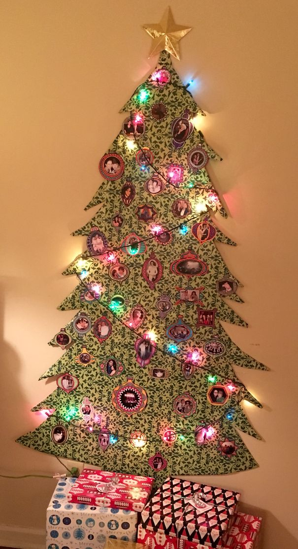 Cat Proof Christmas Tree With Hand-drawn Ornaments